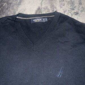 Nautica Men's Dark Navy V-Neck Sweater
